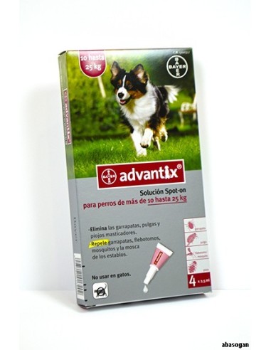 ADVANTIX PARA PERROS DE 10 A 25KG. (4 PIPETAS)