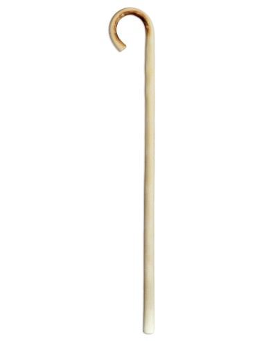 BASTÓN DE PASTOR ARTESANAL DE MADERA BLANCA