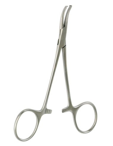 PINZA MOSQUITO. CURVA. CON DIENTE - 12.5 cm