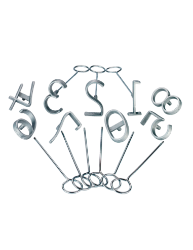 JUEGO DE NUMEROS PARA PINTURA. MANGO DE METAL - 10 CM