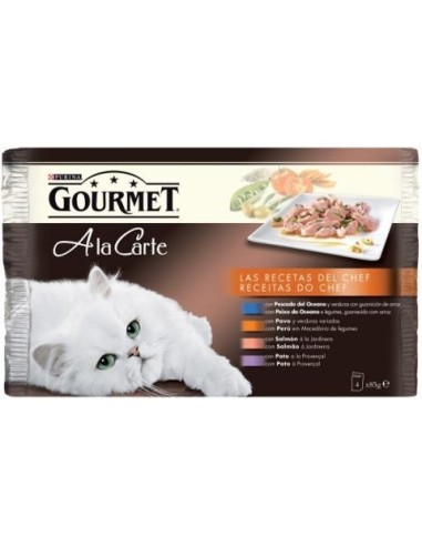 GOURMET A LA CARTE REC. DEL CHEF (PESC. OCEANO) 85G NARANJA (4U).
